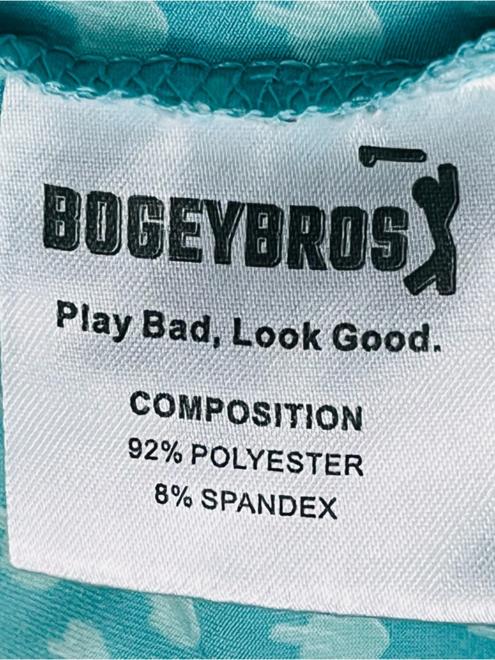 Bogey Bros Golf Polo Shirt Mens 2XL Mint "Play Bad Look Good" Finger Print - Picture 10 of 10